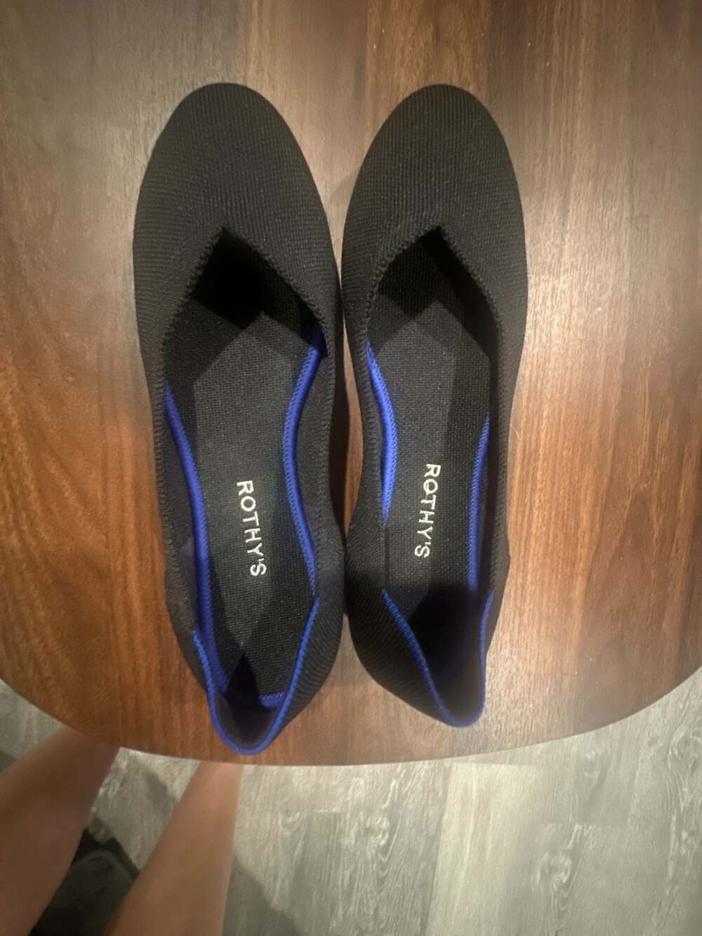 Rothy's The Point Ballet Flats Size 9.5 Black Blue